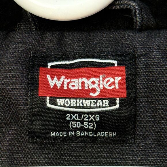 Wrangler Workwear Fur Lined Canvas Work Jacket Men’s 2X 50-52 Black Outerwear - Picture 15 of 16